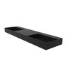 Castello Usa Juniper 72” Solid Surface Wall-Mounted Bathroom Sink in Black with No Faucet Hole CB-GM-2056-72-B-NH
